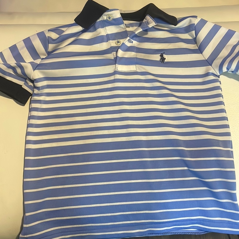 Kids polo collar stripped shirt